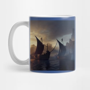 Viking Raiders on Longships Mug